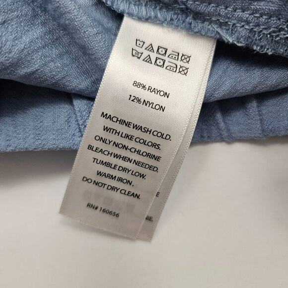 Happily Grey Blue High Rise Rayon Tailored Shorts Junior's Size Small - Picture 7 of 11